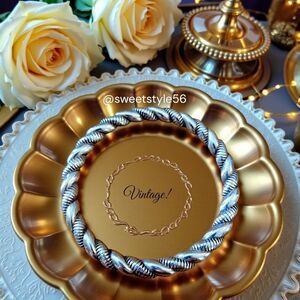 VINTAGE Silver Rope Bangle